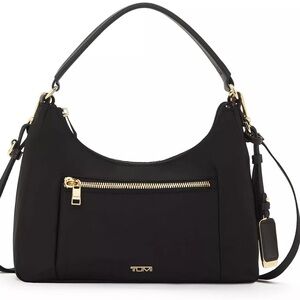 Tumi Voyageur Adelaide Medium Zip-Top Hobo  Color: Black/Gold.
